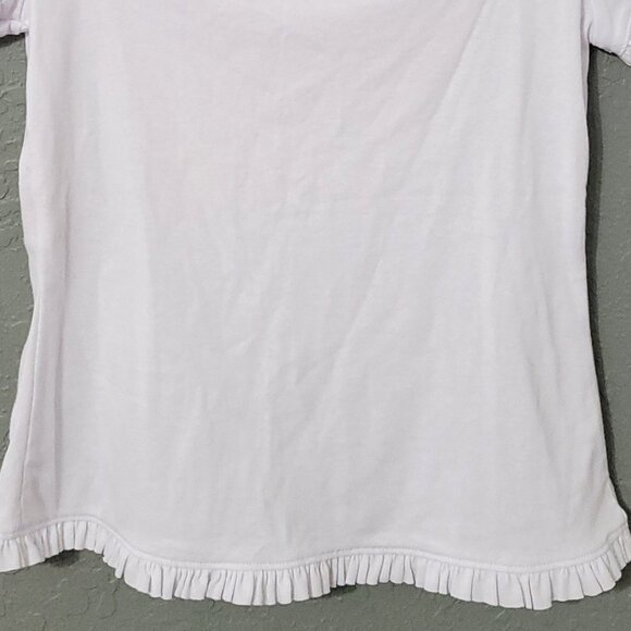 Cinq a Sept Womens Square Neck Short Sleeve Top Size M White Ruffle Regencycore - Picture 5 of 11